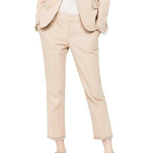 Zadig & Voltaire Women's Frange Pants Cotton Natural Beige Size 34 - Picture 1 of 12